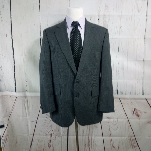 Joseph & Feiss Other - Joseph & Feiss Dillard's 42R 2 Button Gray Check Twill Suit Blazer Sport…
